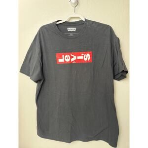 Levi’s Black Red Logo Graphic Mens 2XL Classic T-Shirt